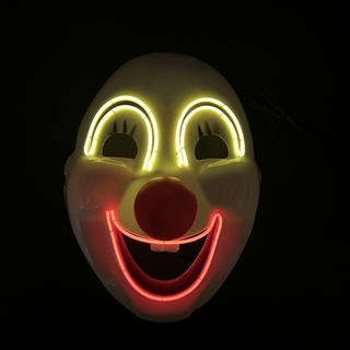 LED klovnemaske med rødt og gult lys